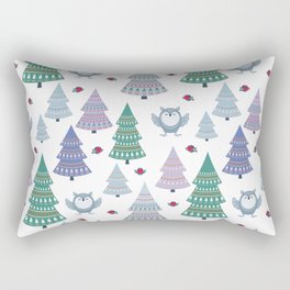 Vintage Boho Owl Holiday Background Pattern Rectangular Pillow