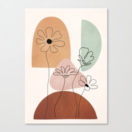 Minimal Abstract Flowers 06 Canvas Print