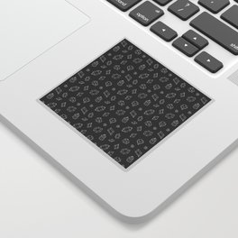 Dark Grey and White Gems Pattern Sticker