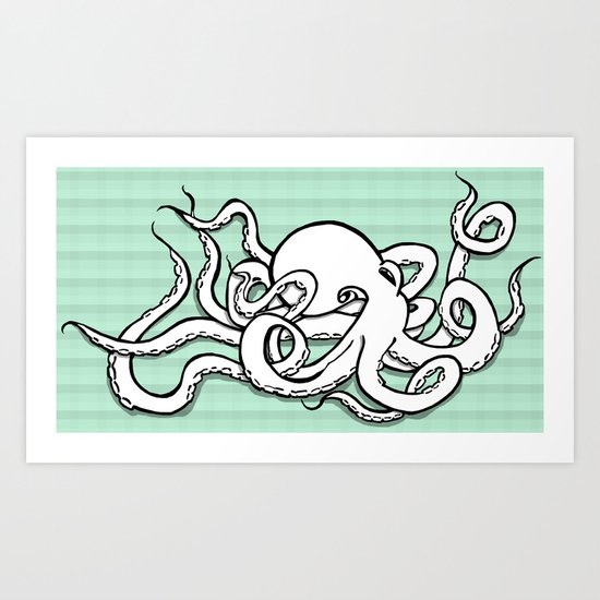 8 Arms in Motion V2 Art Print