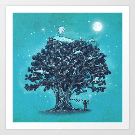 Deep Tree Diving Art Print