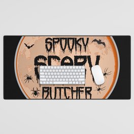 Butcher Halloween Scary Spooky Humor Moon Bats Spiders Desk Mat