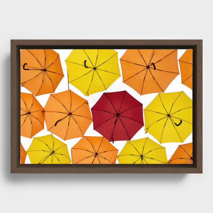 Umbrellas color Framed Canvas