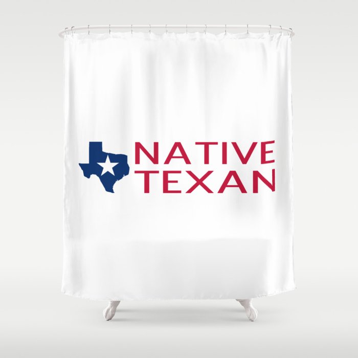 Native Texan With Texas Shape And Star Shower Curtain By Jsdavies