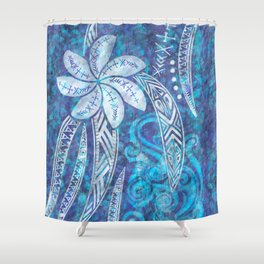 SAMOAN Decor - Hawaiian Decor - Cool Blue Breeze Shower Curtain