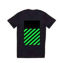 Black & Neon Green Stripes T Shirt