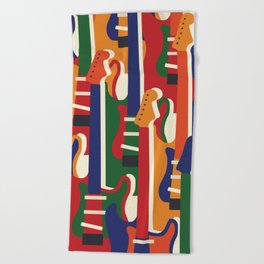 Groovy Guitars (Autumn Theme) Beach Towel