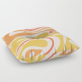 Mod Thang Retro Modern Abstract Pattern Mustard Orange Floor Pillow