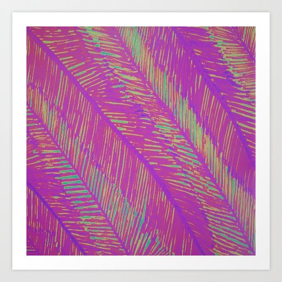Neon Summer Palms Art Print