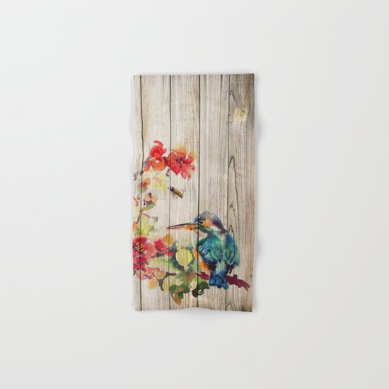 Spring on Wood 04 Hand & Bath Towel