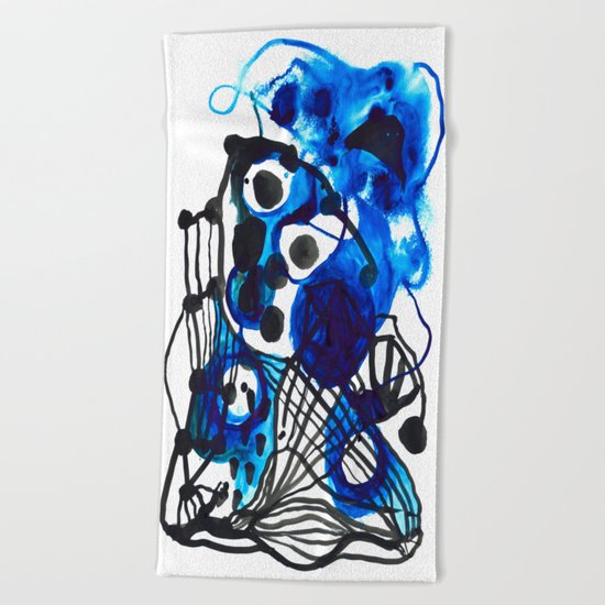 Paint 5 abstract minimal modern painting trendy bold painterly dorm college urban apartment decor Beach Towel