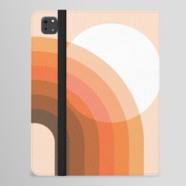 Mid Century Modern Geometric 78 in Brown Orange Shades (Sun and Rainbow abstraction) iPad Folio Case