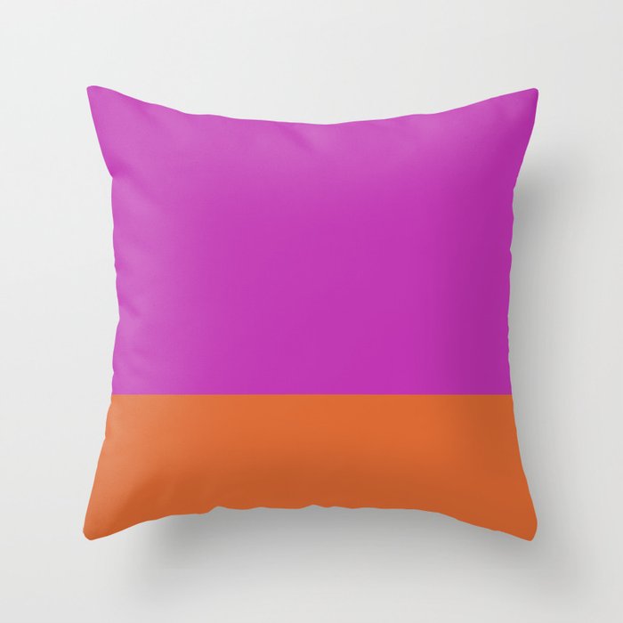 Fuschia Pink Orange Color Block Throw Pillow by One Stop Shop