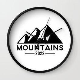 Mountains 2022, Hiking, Climbing. Wall Clock