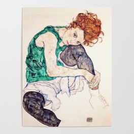 Egon Schiele - Seated Woman with Bent Knee Poster