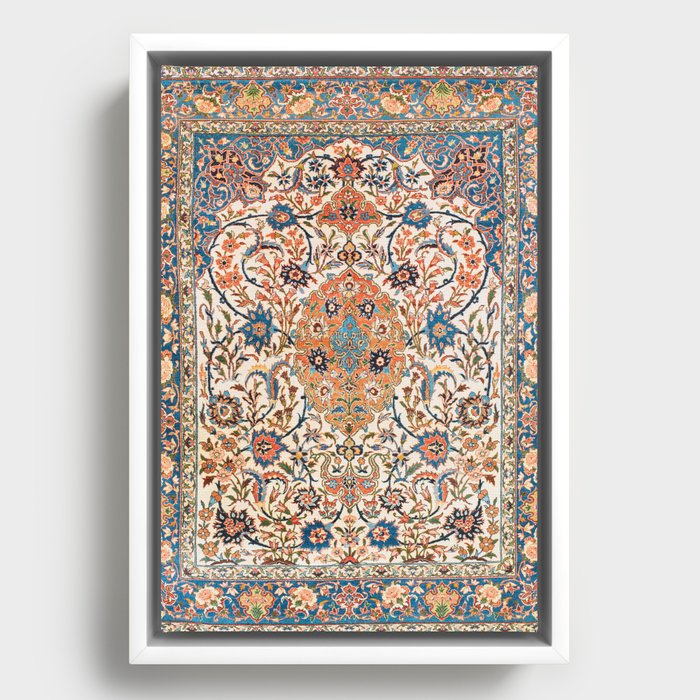 Isfahan Antique Central Persian Carpet Print Framed Canvas