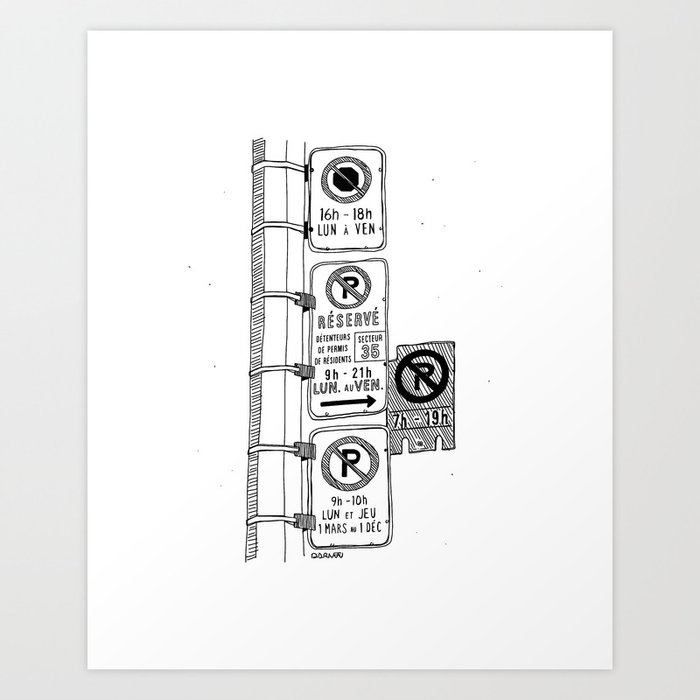 Parking Hell by Darvee - Montréal, Canada Art Print