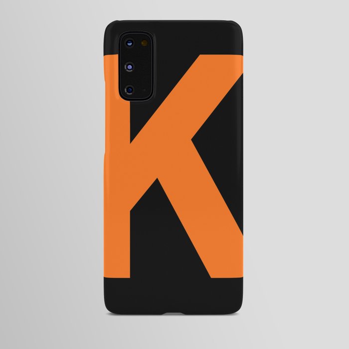 Letter K (Orange & Black) Android Case