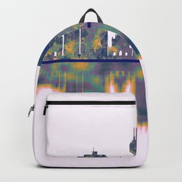 Cali Skyline Backpack | Cityscape, Watercolor, Artistic, City, Painting, Canvas, Colombia, Cali, Art, Skyscrapers 