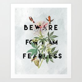 And Therefore Powerful Art Print | Frankenstein, Graphicdesign, Birds, Digital, Powerful, Nature, Floral, Quote, Leaves, Pop Art 