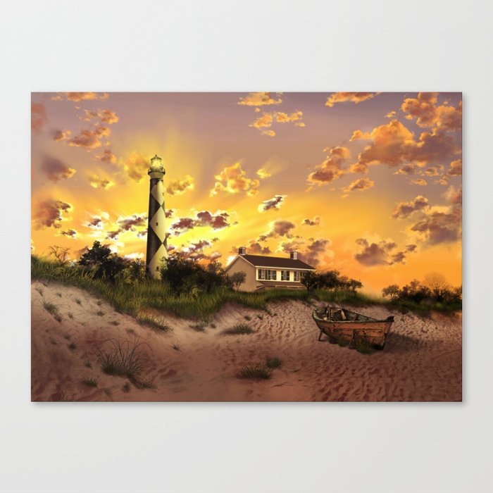 lighthouse landscape sky Canvas Print