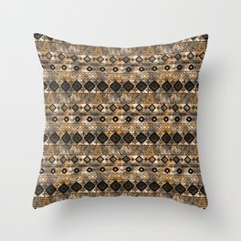 Black, brown Aztec pattern. Throw Pillow