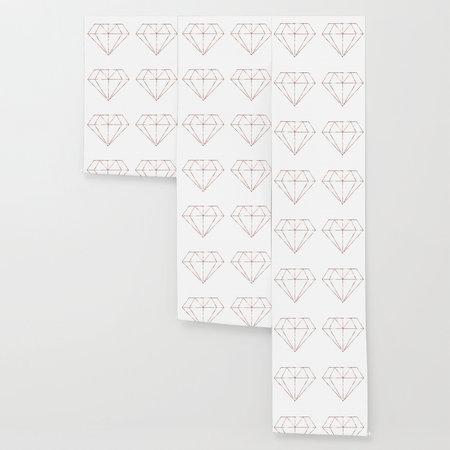 Rose Gold Foil Diamond Wallpaper By Peggieprints Society6
