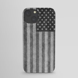 US flag - grungy B&W iPhone Case