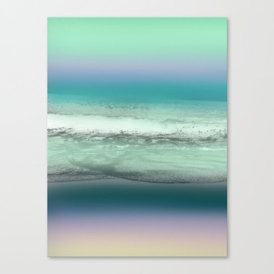 Twilight Sea in Shades of Green and Lavender Canvas Print