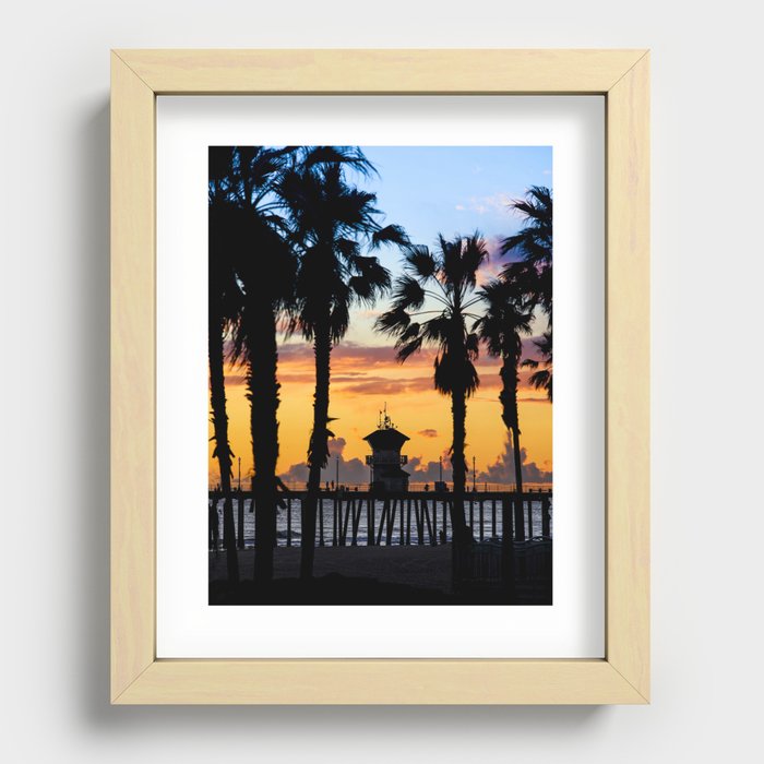 Surf City Pier & Tower Sunset 2-21-19 Recessed Framed Print