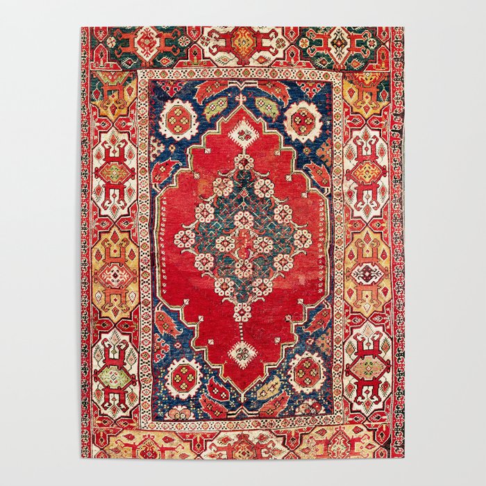 Transylvanian Manisa West Anatolian Niche Carpet Print Poster