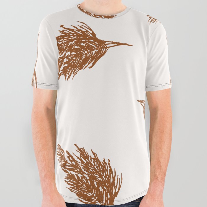 Rust Pampas Grasses All Over Graphic Tee