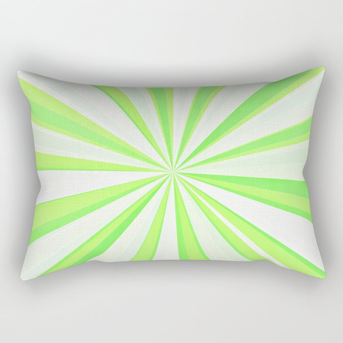 Rays in neon lemon kiwi green Rectangular Pillow