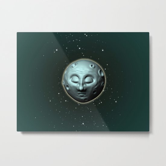 Moon over starry sky Metal Print