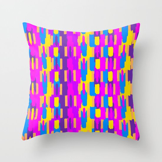Neon Ikatarama Throw Pillow