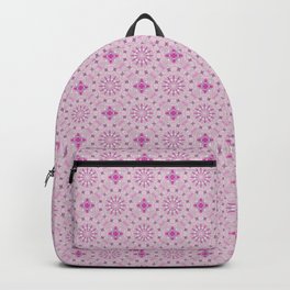  Lilac and Pink Circle Geo Repeat Pattern Backpack