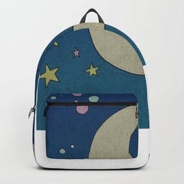 Moon Hanging Backpack | Illustration, Kids, Blue, Sky, Drawing, Space, Bedtimestories, Kidillo, Digital, Xmas 