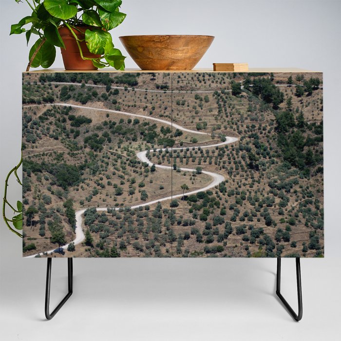 A Road Less Traveled Steep Mountain Road 1 Credenza