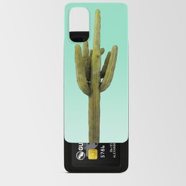 Cactus on Cyan Wall Android Card Case | Green, Country, Interior, Palm, Tropical, Cactus, Wall Art, Photo, Sky, Sun 