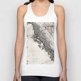 Oakland USA - City Map - Black and White Unisex Tank Top