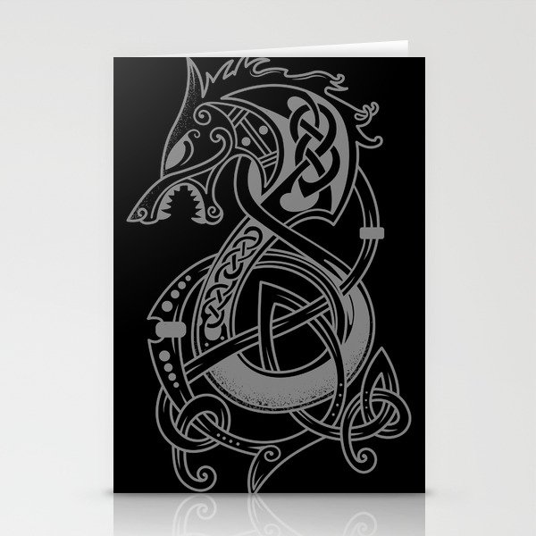 The Viking Wolf Fenrir (Silver) Stationery Cards