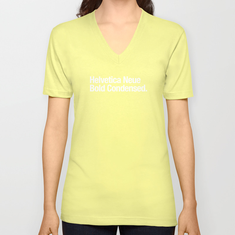 Helvetica Neue Bold Condensed Unisex V Neck By Iing Society6