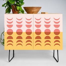 Moon Phases 29 in Feminine Coral Gold Pink Credenza