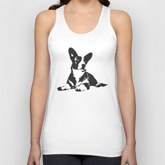 PURPLE STRIPE CORGI Unisex Tank Top