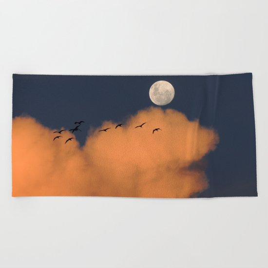 Moon cloud sky 7 Beach Towel