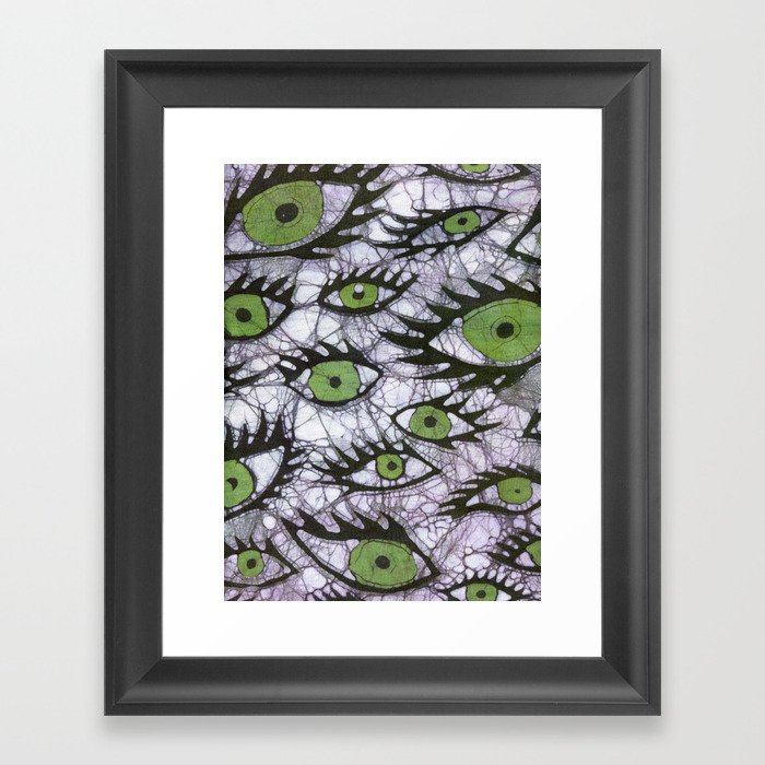green eyes batik Framed Art Print