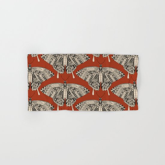 swallowtail butterfly terracotta black Hand & Bath Towel