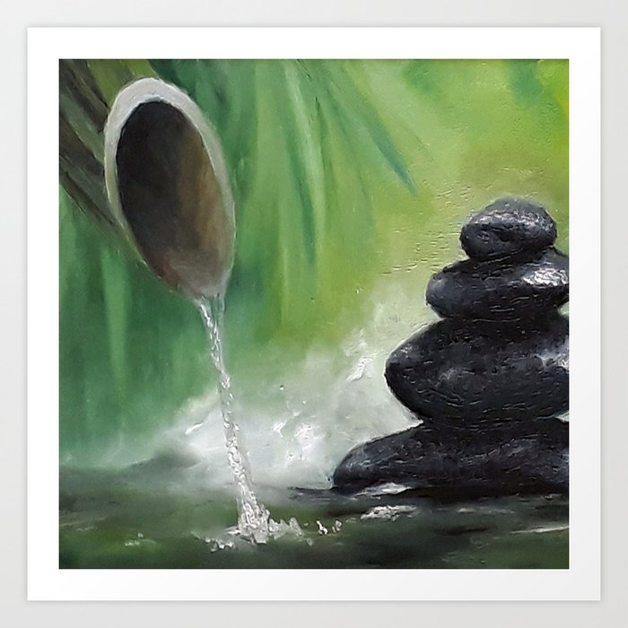 Water Fountain Acrylic Painting Art Print Yoga Mat