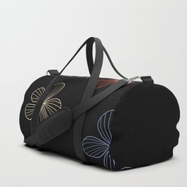 Black striped batik flower pattern Duffle Bag