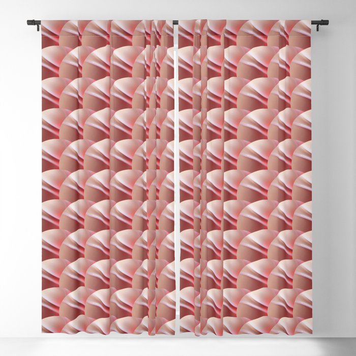 Coral Pink Scallops Blackout Curtain